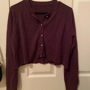 Urban Renewal Deep Purple Button Up Sweater